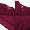 imageGRACE KARIN Girls Fall Dress Long Sleeve Midi with Lace Panels Twirl Skirt Elastic Waist for Holiday Party 614YBurgundy