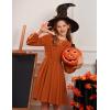 imageGRACE KARIN Girls Fall Dress Long Sleeve Midi with Lace Panels Twirl Skirt Elastic Waist for Holiday Party 614YBurnt Orange