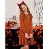 imageGRACE KARIN Girls Fall Dress Long Sleeve Midi with Lace Panels Twirl Skirt Elastic Waist for Holiday Party 614YBurnt Orange