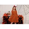 imageGRACE KARIN Girls Fall Dress Long Sleeve Midi with Lace Panels Twirl Skirt Elastic Waist for Holiday Party 614YBurnt Orange