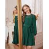 imageGRACE KARIN Girls Fall Dress Long Sleeve Midi with Lace Panels Twirl Skirt Elastic Waist for Holiday Party 614YGreen
