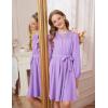 imageGRACE KARIN Girls Fall Dress Long Sleeve Midi with Lace Panels Twirl Skirt Elastic Waist for Holiday Party 614YPurple