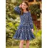 imageGRACE KARIN Girls Fall Long Sleeve Floral Square Neck Smock Tiered Casual Holiday Teen Dress Size 514Blue Orange Floral
