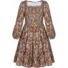 imageGRACE KARIN Girls Fall Long Sleeve Floral Square Neck Smock Tiered Casual Holiday Teen Dress Size 514Brown Floral