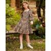 imageGRACE KARIN Girls Fall Long Sleeve Floral Square Neck Smock Tiered Casual Holiday Teen Dress Size 514Brown Floral