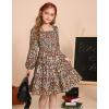 imageGRACE KARIN Girls Fall Long Sleeve Floral Square Neck Smock Tiered Casual Holiday Teen Dress Size 514Brown Floral