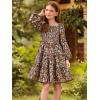 imageGRACE KARIN Girls Fall Long Sleeve Floral Square Neck Smock Tiered Casual Holiday Teen Dress Size 514Brown Floral