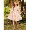 imageGRACE KARIN Girls Fall Long Sleeve Floral Square Neck Smock Tiered Casual Holiday Teen Dress Size 514Cream Orange Floral