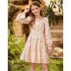 imageGRACE KARIN Girls Fall Long Sleeve Floral Square Neck Smock Tiered Casual Holiday Teen Dress Size 514Cream Orange Floral