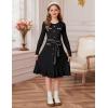 imageGRACE KARIN Girls Fall Sweater Dress Tween Long Sleeve Fashion Button Front Fancy Ruffle Winter Casual Dresses Size 614Black