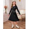 imageGRACE KARIN Girls Fall Sweater Dress Tween Long Sleeve Fashion Button Front Fancy Ruffle Winter Casual Dresses Size 614Black