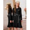 imageGRACE KARIN Girls Fall Sweater Dress Tween Long Sleeve Fashion Button Front Fancy Ruffle Winter Casual Dresses Size 614Black