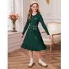 imageGRACE KARIN Girls Fall Sweater Dress Tween Long Sleeve Fashion Button Front Fancy Ruffle Winter Casual Dresses Size 614Green