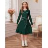 imageGRACE KARIN Girls Fall Sweater Dress Tween Long Sleeve Fashion Button Front Fancy Ruffle Winter Casual Dresses Size 614Green