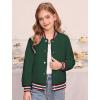 imageGRACE KARIN Girls Fleece Jacket Button Down Varsity Coat Fall Winter Baseball Outwear Clothes with Pocket for 714YDark Green