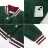 imageGRACE KARIN Girls Fleece Jacket Button Down Varsity Coat Fall Winter Baseball Outwear Clothes with Pocket for 714YDark Green