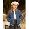 imageGRACE KARIN Girls Fleece Jacket Button Down Varsity Coat Fall Winter Baseball Outwear Clothes with Pocket for 714YGray Blue