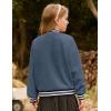 imageGRACE KARIN Girls Fleece Jacket Button Down Varsity Coat Fall Winter Baseball Outwear Clothes with Pocket for 714YGray Blue