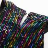 imageGRACE KARIN Girls Halter Neck Sequin Dress 614Y Kids Fancy Formal Party Christmas Sparkly Pageant Birthday DressesBlack Fantasy Color