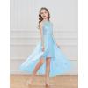 imageGRACE KARIN Girls Halter Neck Sequin Dress 614Y Kids Fancy Formal Party Christmas Sparkly Pageant Birthday DressesBlue