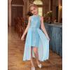 imageGRACE KARIN Girls Halter Neck Sequin Dress 614Y Kids Fancy Formal Party Christmas Sparkly Pageant Birthday DressesBlue