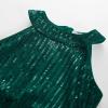 imageGRACE KARIN Girls Halter Neck Sequin Dress 614Y Kids Fancy Formal Party Christmas Sparkly Pageant Birthday DressesDark Green