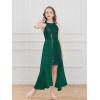 imageGRACE KARIN Girls Halter Neck Sequin Dress 614Y Kids Fancy Formal Party Christmas Sparkly Pageant Birthday DressesDark Green