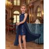 imageGRACE KARIN Girls Halter Neck Sequin Dress 614Y Kids Fancy Formal Party Christmas Sparkly Pageant Birthday DressesNavy Blue