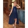 imageGRACE KARIN Girls Halter Neck Sequin Dress 614Y Kids Fancy Formal Party Christmas Sparkly Pageant Birthday DressesNavy Blue