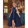 imageGRACE KARIN Girls Halter Neck Sequin Dress 614Y Kids Fancy Formal Party Christmas Sparkly Pageant Birthday DressesNavy Blue