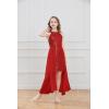 imageGRACE KARIN Girls Halter Neck Sequin Dress 614Y Kids Fancy Formal Party Christmas Sparkly Pageant Birthday DressesRed