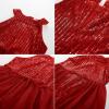 imageGRACE KARIN Girls Halter Neck Sequin Dress 614Y Kids Fancy Formal Party Christmas Sparkly Pageant Birthday DressesRed
