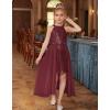 imageGRACE KARIN Girls Halter Neck Sequin Dress 614Y Kids Fancy Formal Party Christmas Sparkly Pageant Birthday DressesWine Red