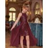 imageGRACE KARIN Girls Halter Neck Sequin Dress 614Y Kids Fancy Formal Party Christmas Sparkly Pageant Birthday DressesWine Red