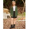 imageGRACE KARIN Girls Open Front Cardigan Long Sleeve Popcorn Knit Sweaters Outwear Coat with PocketsGreen
