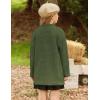 imageGRACE KARIN Girls Open Front Cardigan Long Sleeve Popcorn Knit Sweaters Outwear Coat with PocketsGreen