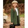 imageGRACE KARIN Girls Open Front Cardigan Long Sleeve Popcorn Knit Sweaters Outwear Coat with PocketsGreen