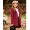 imageGRACE KARIN Girls Open Front Cardigan Long Sleeve Popcorn Knit Sweaters Outwear Coat with PocketsRed