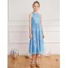imageGRACE KARIN Girls Sequin Dress Formal Party Elegant Fancy Girls Maxi Long Dress for 514YBlue