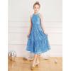 imageGRACE KARIN Girls Sequin Dress Formal Party Elegant Fancy Girls Maxi Long Dress for 514YBlue