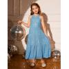 imageGRACE KARIN Girls Sequin Dress Formal Party Elegant Fancy Girls Maxi Long Dress for 514YBlue