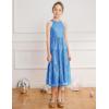 imageGRACE KARIN Girls Sequin Dress Formal Party Elegant Fancy Girls Maxi Long Dress for 514YDeep Blue