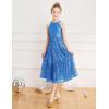 imageGRACE KARIN Girls Sequin Dress Formal Party Elegant Fancy Girls Maxi Long Dress for 514YDeep Blue