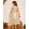 imageGRACE KARIN Girls Sequin Dress Formal Party Elegant Fancy Girls Maxi Long Dress for 514YLight Gold