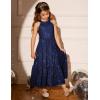 imageGRACE KARIN Girls Sequin Dress Formal Party Elegant Fancy Girls Maxi Long Dress for 514YNavy Blue