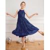 imageGRACE KARIN Girls Sequin Dress Formal Party Elegant Fancy Girls Maxi Long Dress for 514YNavy Blue