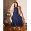 imageGRACE KARIN Girls Sequin Dress Formal Party Elegant Fancy Girls Maxi Long Dress for 514YNavy Blue