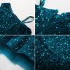 imageGRACE KARIN Girls Sequin Dress One Shoulder Wedding Party Gown with Hair Bow 512YDark Teal
