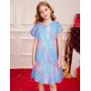 imageGRACE KARIN Girls Sequin Dress Short Flutter Sleeve Flare Silhouette Midi Dress with Hairbow 512YMermaid
