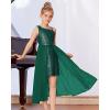 imageGRACE KARIN Girls Sequin Formal Dress Sequin Pageant Wedding Guest Dresses Birthday Fancy One Shoulder Dress Size 614Green
